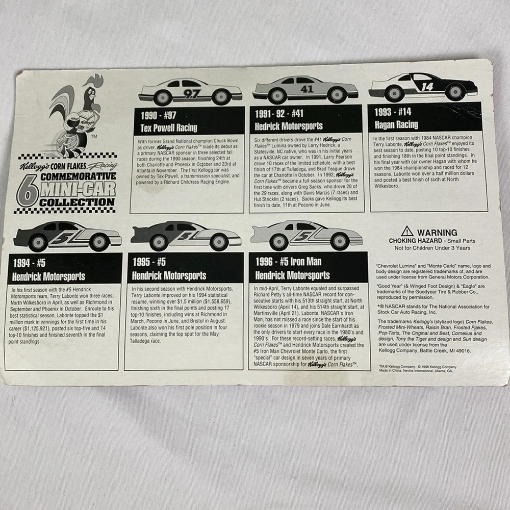 Vintage collectors, Kellogg’s cornflake commemorative six mini car collection
